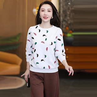 春季长袖印花潮牌百色百搭卫衣外套女装2026年新款单穿巨好看上衣