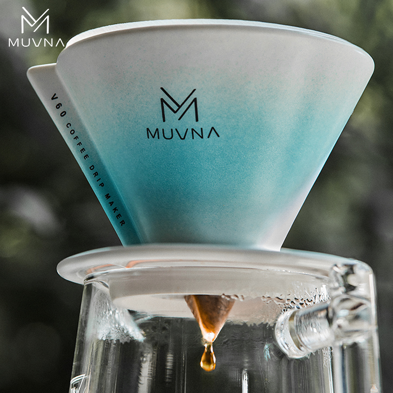 MUVNA慕威纳星川手冲咖啡V60过滤杯陶瓷滴滤式免折叠咖啡滤杯器具