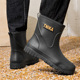 雨鞋 男 户外保暖胶鞋 男款 加绒可拆卸外卖骑手雨靴成人防水防滑时尚