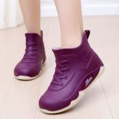 女款 女厨房鞋 轻便防滑时尚 短筒雨鞋 新款 雨靴干活防水鞋 软底洗车鞋