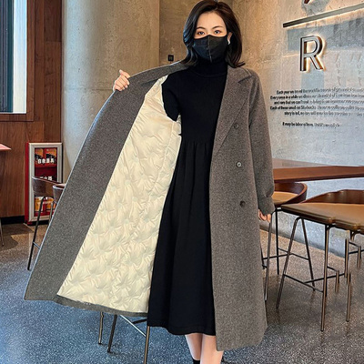 高端品牌零双面羊绒呢子大衣女款2025新款秋冬季夹棉加厚毛呢外套