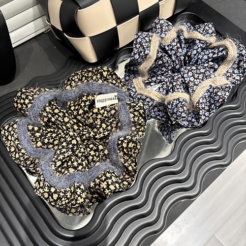 E5108 韩国高级印花大肠发圈女2025新款气质马尾皮筋弹力耐用头绳