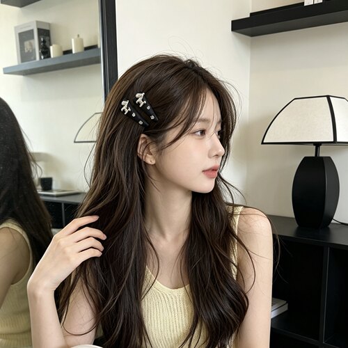 A0166 韩国甜酷bb夹高级感小马发夹高端轻奢缎面鸭嘴夹刘海发卡女