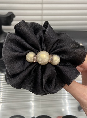 E4999 2025新款高端缎面裙摆低马尾夹高级感蝴蝶结后脑勺抓夹头饰