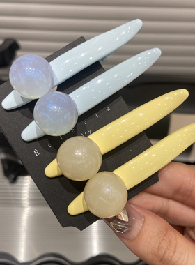 E4303两只装 韩系滴釉幻彩珠珠发卡百搭气质刘海夹侧边鸭嘴夹发饰