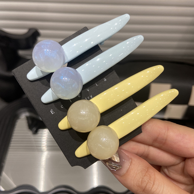 E4303两只装 韩系滴釉幻彩珠珠发卡百搭气质刘海夹侧边鸭嘴夹发饰