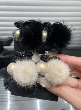 E3926 秋冬毛毛刘海小抓夹高颅顶2024高端发夹女后脑勺高级感