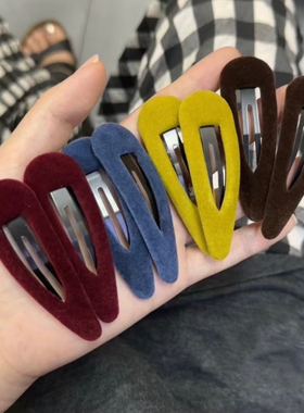 E4636 韩国手作绒面bb夹单只新款发夹刘海夹碎发边夹显白发卡夹子