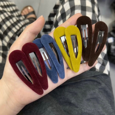E4636 韩国手作绒面bb夹单只新款发夹刘海夹碎发边夹显白发卡夹子