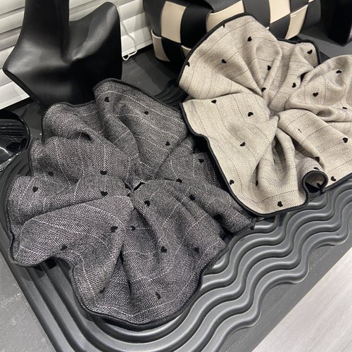 E4973 韩版爱心波点大肠发圈简约气质高级感头绳温柔头花百搭发饰