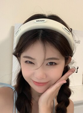 简约MIN字母发箍海绵高颅顶宽边遮发缝夏季百搭大气2023年E0896