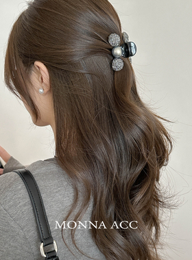 高质感贝珠气质blingbling马尾刘海小抓夹百搭颅顶高侧抓夹E2479