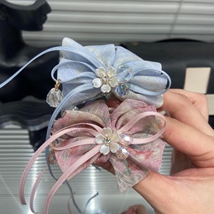 E5267 蝴蝶结抓夹飘带女高级感轻奢马尾半扎发森系后脑勺洋气时尚