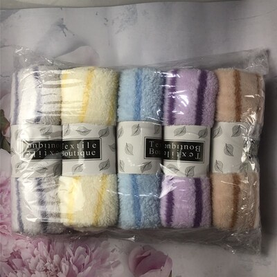 花边细条纹款珊瑚绒毛巾阳离子擦脸洗澡加厚超吸水不掉毛成人家用