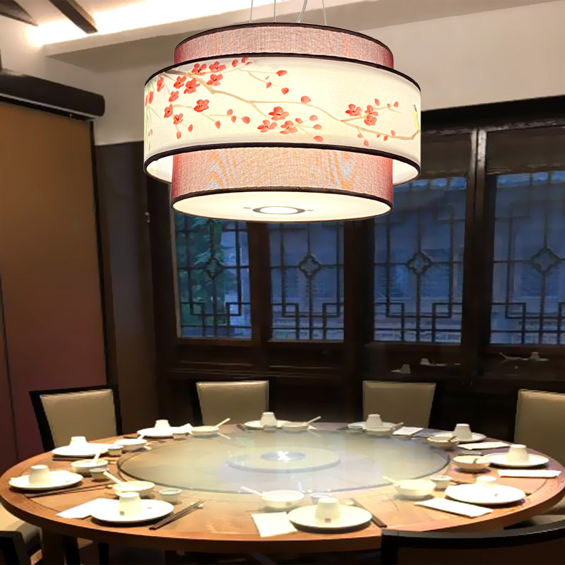 中式吊灯羊皮饭店火锅店国潮餐饮仿古餐厅带射灯酒店包厢包房灯具