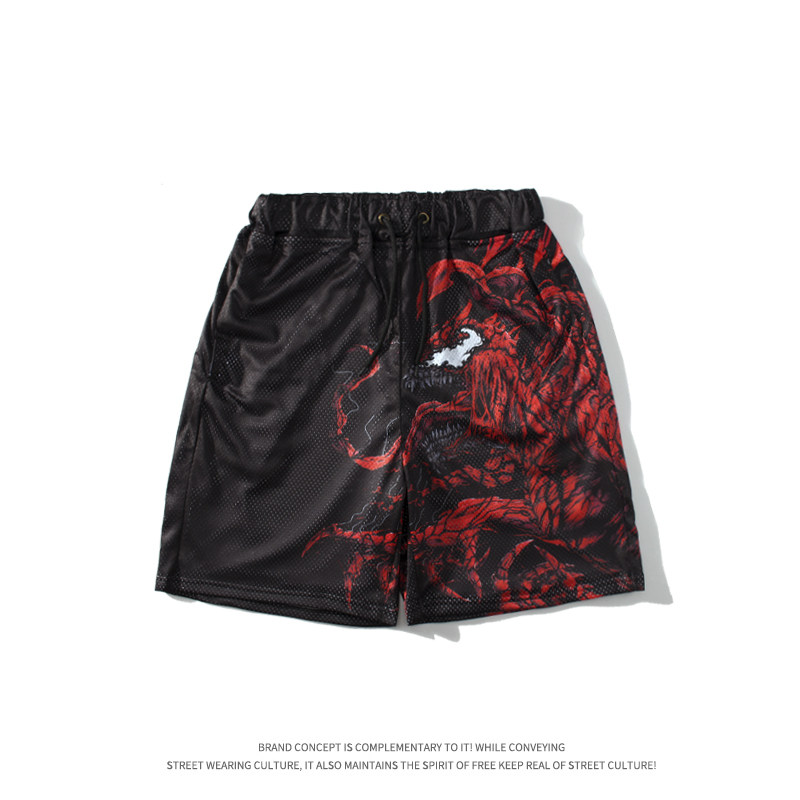 速干休闲五分运动短裤男跑步健身夏季个性冰丝网眼卡通篮球裤潮牌