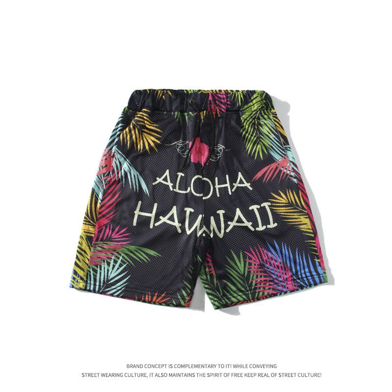 运动短裤男跑步健身速干休闲五分夏季个性冰丝网眼卡通篮球裤潮牌