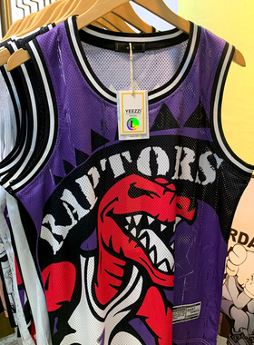 猛龙队卡特15号美式网眼球衣麦迪球衣定制款复古网眼篮球1号背心