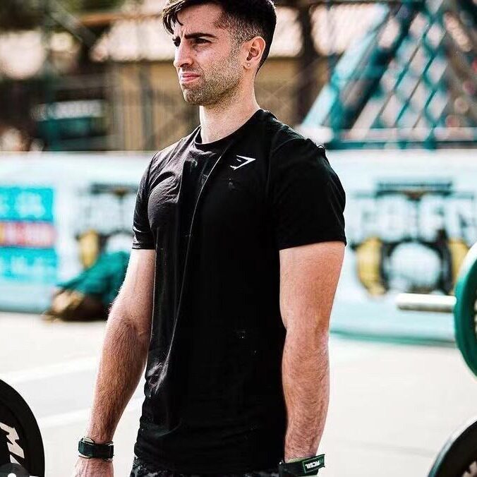 劲夫加减法同款GYMSHARK短袖男生夏季健身修身GYM鲨鱼新运动T恤