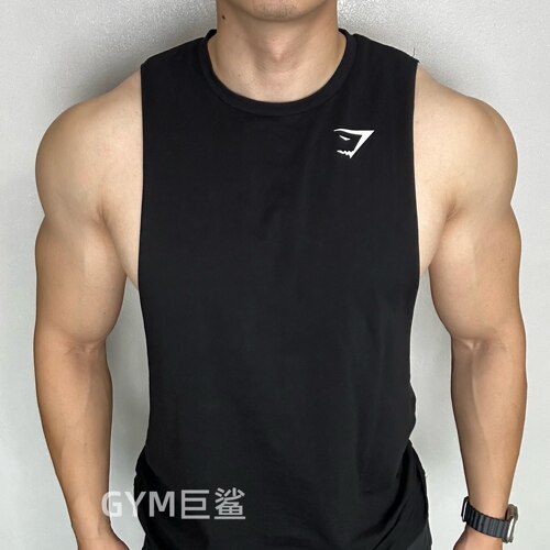 加减法夫仔GYMSHARK critical男健身网红夏季无袖运动短袖背心