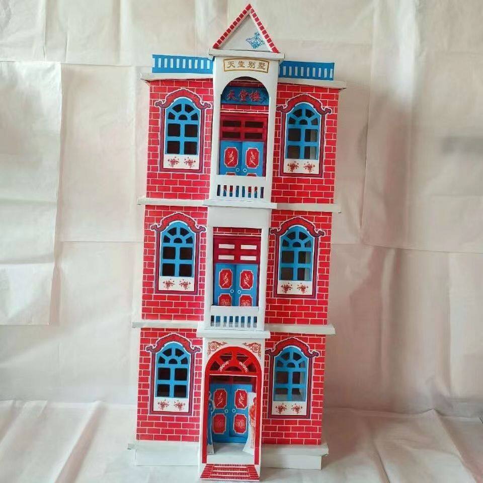 10套新九泉别墅天堂楼 纸扎 纸活 纸房子四合院别墅厂家直销