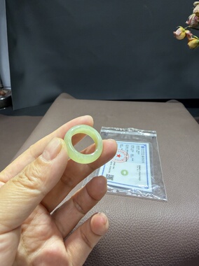 特价新疆若羌黄玉港码10码戒指指环一物一图带证书476号