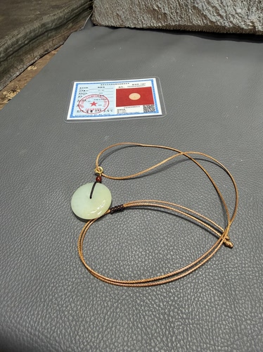 天然和田玉新疆且末蓝带糖平安扣吊坠挂件手办礼物玉质细腻781号