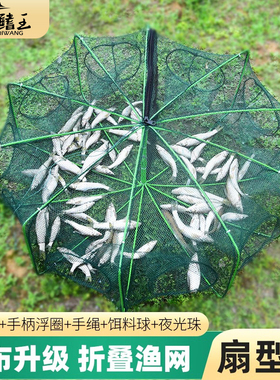 新款折叠扇形虾笼地网笼捕黄鳝笼龙虾网笼只进不出捕鱼笼抓鱼神器