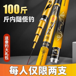 浪尖鲮渊鱼竿手竿超轻超硬手杆碳素台钓鱼竿19调6H大物杆正品渔具