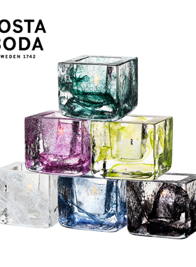 瑞典Kosta Boda Brick系列北欧家居 水晶玻璃 烛台 桌面摆件 现货