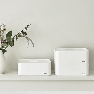 韩国SYSMAX Porta桌面收纳盒堆叠储物盒ins风文具美妆收纳置物盒