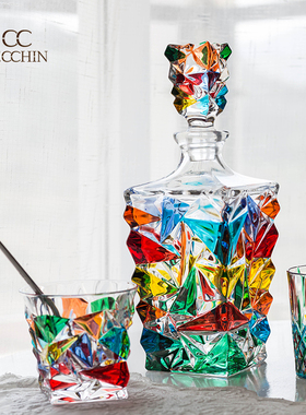 意大利ZECCHIN威尼斯手工水晶玻璃冷水杯洋酒杯威士忌杯果汁杯