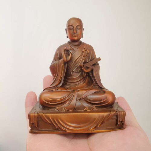 精工纯铜玄奘法师佛像摆件大唐三藏玄奘法师佛像桌面办公佛堂摆件