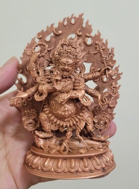 纯铜精工六臂玛哈嘎拉护法佛像