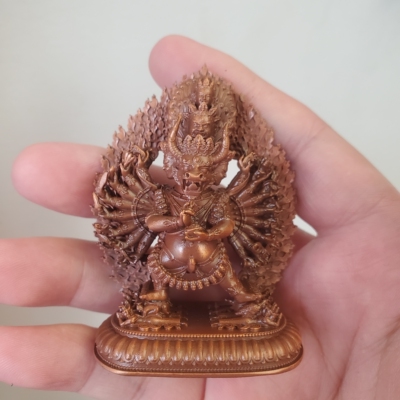 尼泊尔工艺纯铜大威德金刚护法独勇佛像摆件佛堂供奉车载摆件