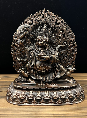 全铜精工玛哈嘎啦二臂大黑天佛像