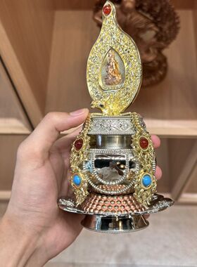 新品藏传三色铜长寿宝瓶二十CM紫铜白铜黄铜底部可以装藏家居摆件
