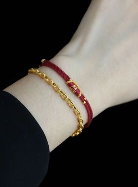 情侣沙金烧蓝小众手编绳