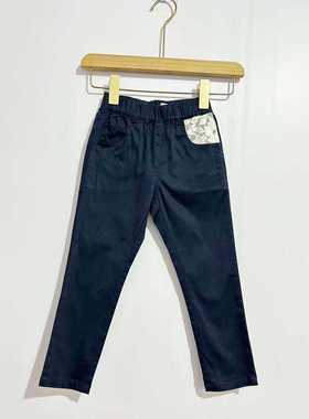 mini鸟系列春季新品儿童休闲裤蕾丝拼接小脚裤女童F2GB63131