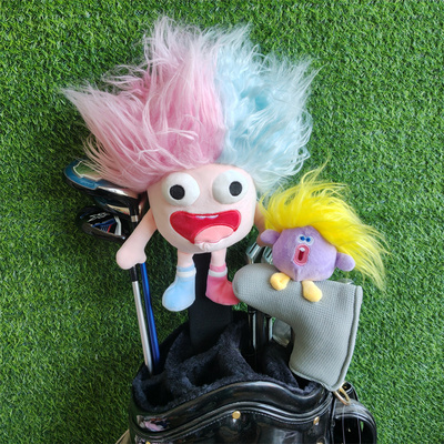 快乐多巴胺高尔夫球杆套一号木帽套杆头套一字推杆套可爱保护套