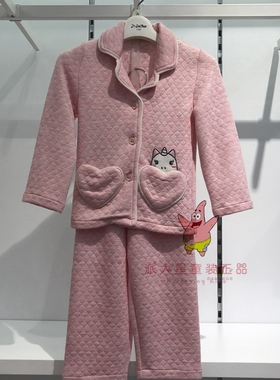 久岁伴儿童内衣特惠款女童保暖家居套装NJJ26581C
