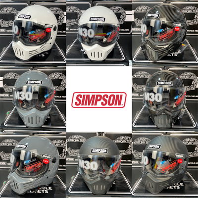 simpson复古碳纤维摩托车全盔