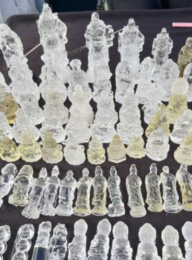 天然白水晶黄水晶紫水晶雕刻摆件观音弥勒佛财神关公麒麟kt猫雕刻