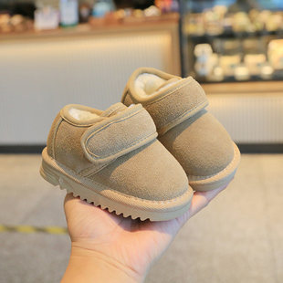 子 1一3岁加绒加厚保暖婴儿雪地靴男小童软底学步鞋 冬季 女宝宝棉鞋
