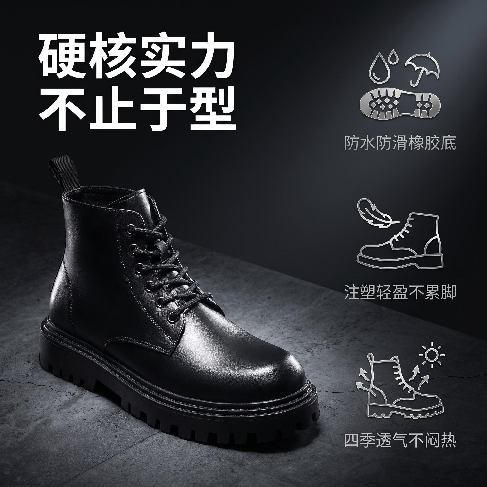 男士高帮英伦机车防水防滑马丁靴