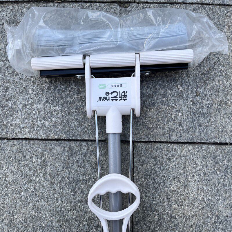 新艺免手洗27CM双滚轮/对折挤水吸水拖把胶棉海绵特价共2头瓷砖地
