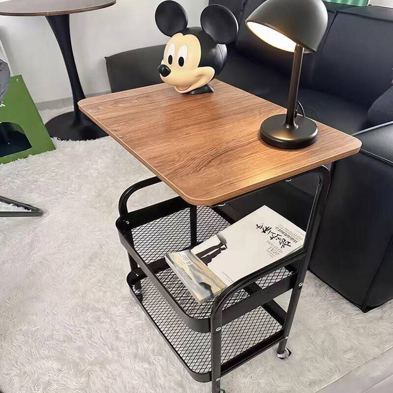 浴室卧室小推车收纳落地移动储物架简约客厅零食奶油双层单夹缝可