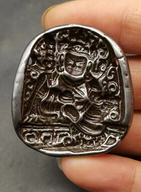 尼泊尔西藏天铁錾刻莲花生黄铜藏式擦擦模吊坠项链佛珠念珠配饰