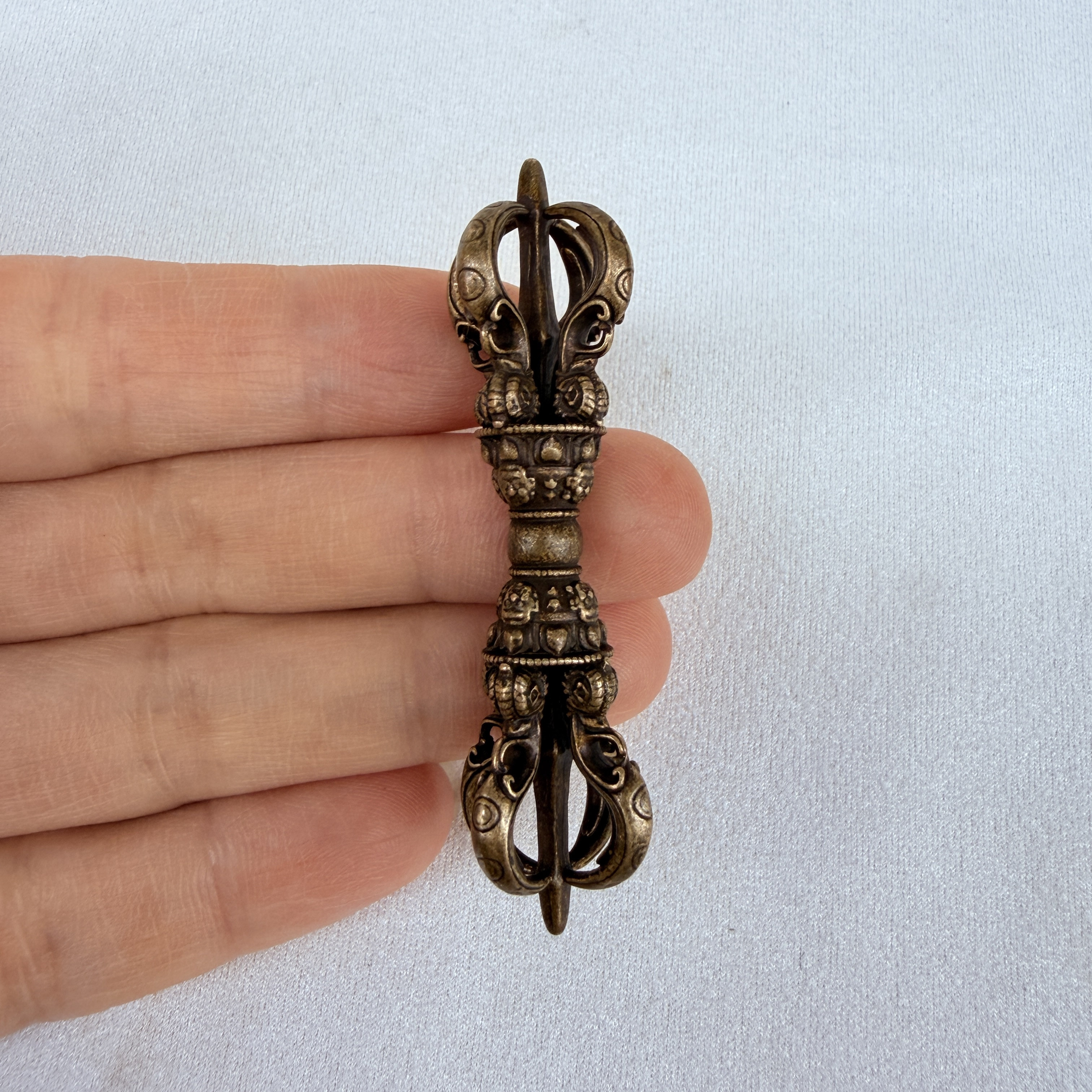 黄利马铜藏式五股金刚杵普巴杵黄铜金刚橛挂件项链佛珠念珠配饰