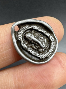 藏式手工天铁托甲象鼻神卡子侧挂吊坠文玩佛珠手串diy寒铁挂件